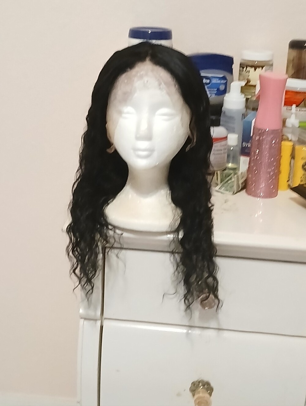 Beautuful Black Deep Wave Lace Curly Human Hair (Glueless 13x4-18 Inches)